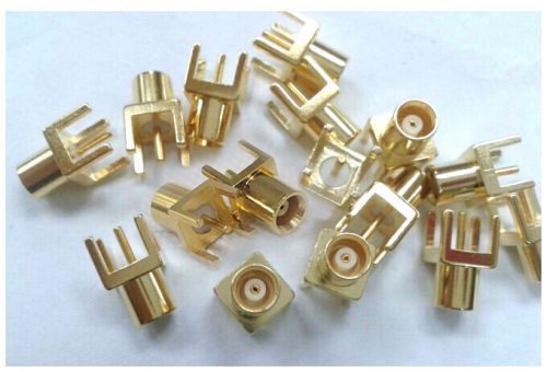 100PCS MCX female Jack PCB Mount with solder post 50 Ohm Goldplated Straight