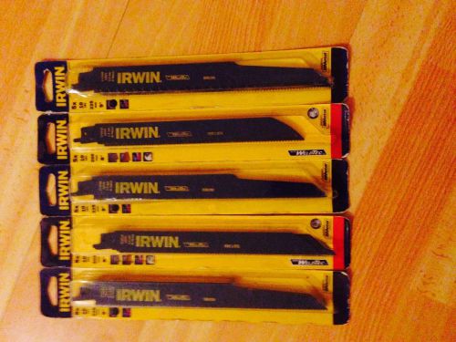 Irwin 5x 10 tpi 200mm 8&#034; metal saw blades set of 6