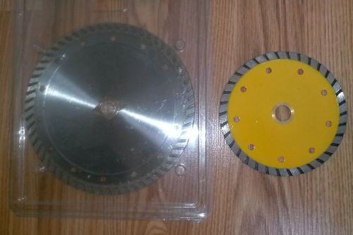 Lot of 2 Standard Turbo Steel Diamond Tip Circular Saw Blades, 7in. and 5in. NEW
