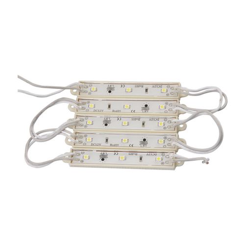 1 pack/100pcs smd 3528 waterproof led module (3 leds, white light, l74 x w12mm) for sale