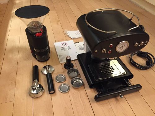 Illy francisfrancis x1 black with brass boiler and coffee grinder for sale