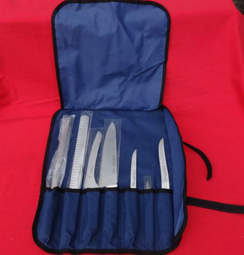 Sani-soft Professional Chef Cutlery Set 7 pc in Knife Roll Case Bag - Never used