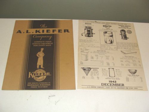 Vintage 1942 Kiefer Food Service Restraurant Supply Catalog