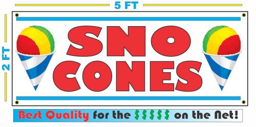 Full Color SNO CONES Banner Sign XL Size Snow Cone snocone Shaved Ice