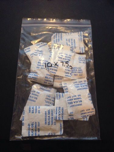 10 Silica Gel Dessicant Packs 7.5 grams Ea. Moisture Odor Absorbant Dry