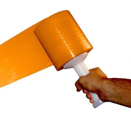 (36 Rolls) 3&#034; 1000&#039; 80 Ga Cast Hand Orange Bundling Stretch Wrap Film