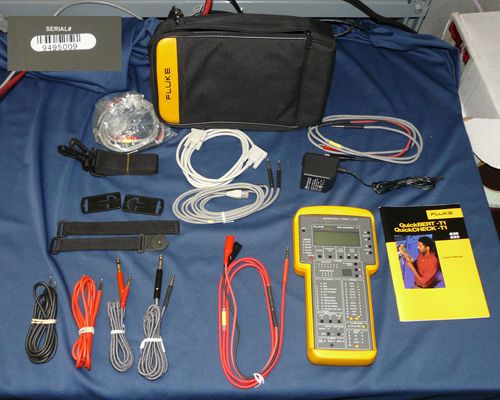 Fluke networks 635a quickbert-t1 test set with cable set, new battery pack etc for sale