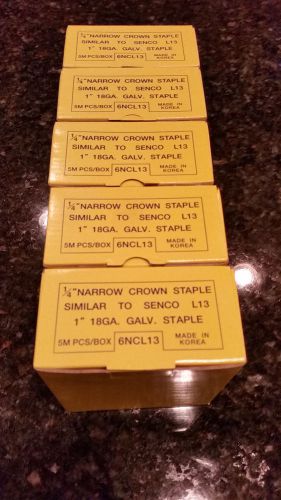 5 boxs 25k pcs PSS 1 Inch Long 18 Gauge 1/4 Inch Narrow Crown Galvanized Staple