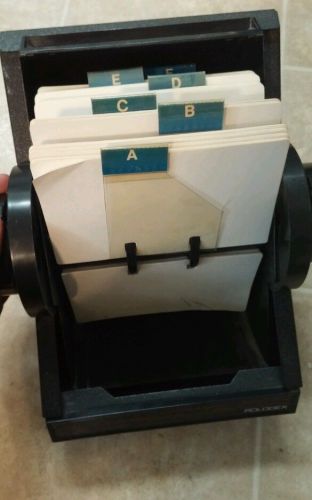 Vintage Black Metal Rolodex Large Model 5350 Rotating Index Card File rotary