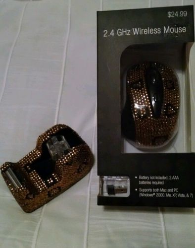 Golden Bling bling bling matching wireless mouse and  tape dispenser for desk pr