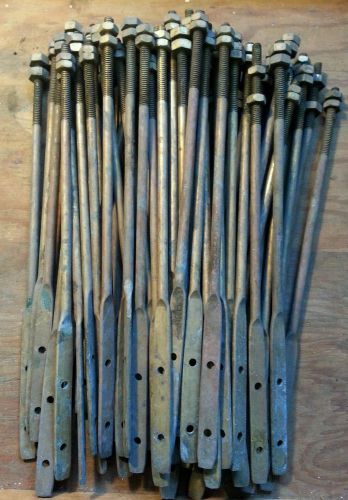 10 1/2&#034; BRASS THREADED RODS LOT FOR HANGING COPPER GUTTER , DOWNSPOUT HANGERS