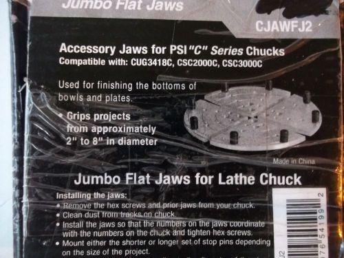 PSI Woodworking CJAWFJ2 Jumbo Flat Jaws for Lathe Chuck &#034; 2in to 8in Diameter &#034;