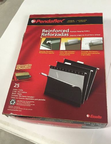 Pendaflex Reinforced Hanging File Folders Letter Black 25 in the Box NIOP 4152