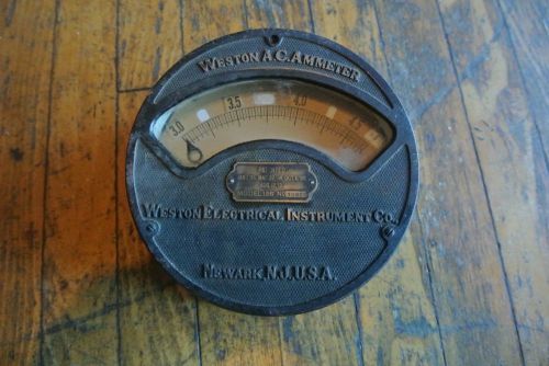 HUGE Vintage Antique WESTON AMMETER Model 156 AC Amp  STEAMPUNK GREAT COND