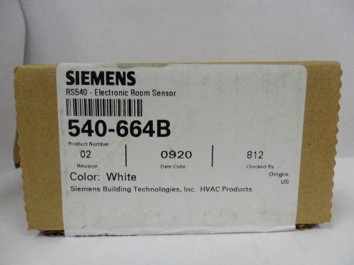 New Siemens HVAC 540-664B RS540  White Electronic Room Sensor   NIB
