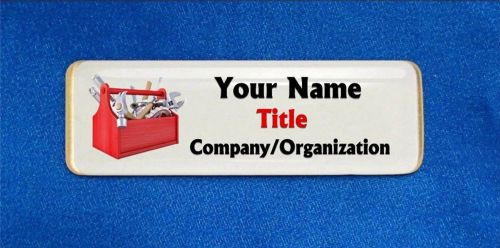 Toolbox Custom Personalized Name Tag Badge ID Carpenter Builder Repairs Handyman