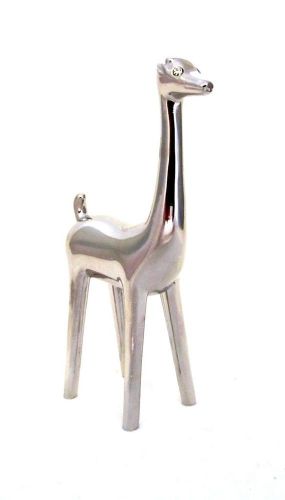 Sliver Plated Giraffe with Diamanti Eyes and Long Neck Ring Holder