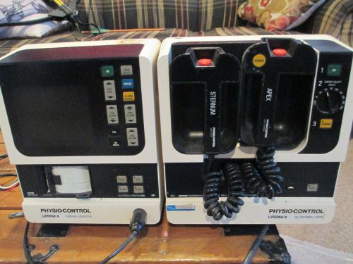 Physio-control lifepak 8 cardiac monitor with dc defib with cables and more for sale