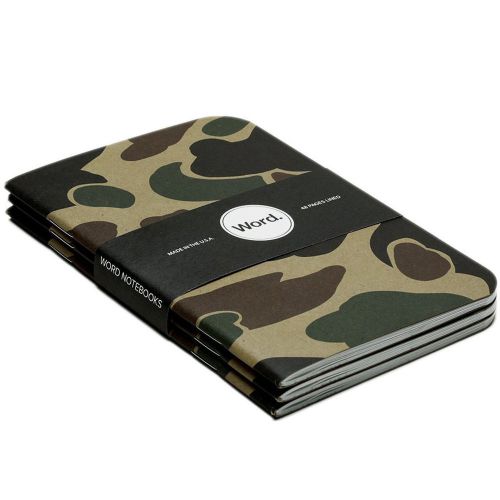 Word. Tan Camo 3 Pack Lined Acid Free Recycled Pocket Notebook To Do Journal