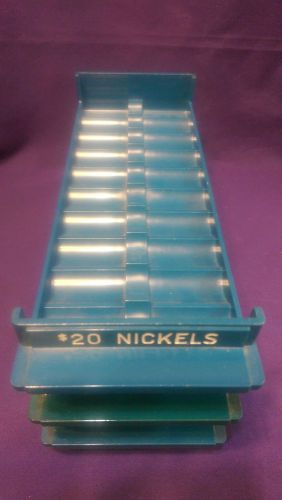 3 coin trays nickels rolled color-keyed storage holds $20 major metalfab, inc. for sale