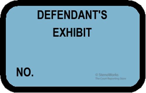 Defendant&#039;s exhibit no. labels stickers blue  492 per pack for sale