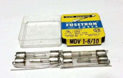 SET OF 4 MDV 1-6/10 125V FUSETRON PIGTAIL AXIAL FUSES