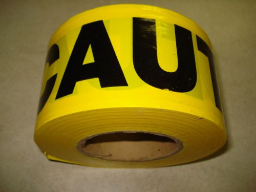 3&#034; yellow caution tape approximately 850 feet new on roll, high quality discount for sale