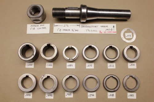 Machinist - arbor - bridgeport mill - slitting saw holder, nut &amp; spacers for sale