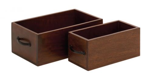 Benzara Simple &amp; Beautiful Set Of 2 Wood Organizer 16566 Wood Organizer NEW