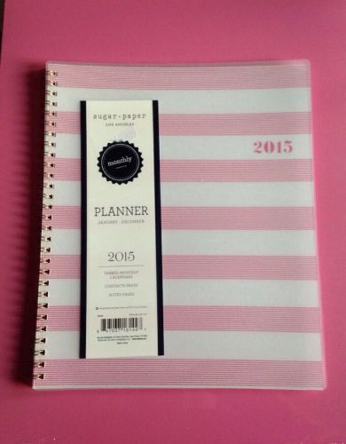 Sugar Paper Los Angeles 2015 Large Pink Pinstripe Monthly Planner RARE NEW!