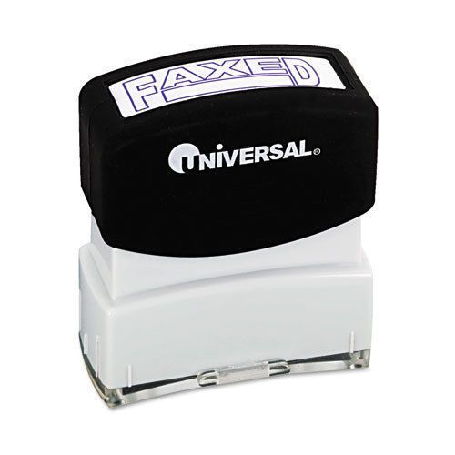 Universal Pre-Inked/Re-Inkable Message Stamp, FAXED - BLUE - 10053