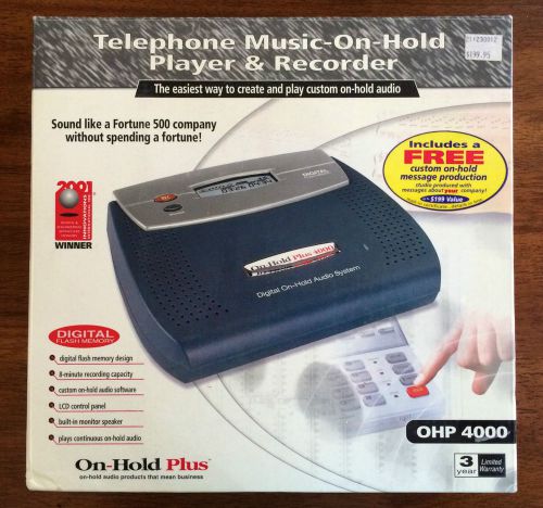 Telephone Music On Hold Player &amp; Recorder OHP 4000 On Hold Plus audio NEW $199