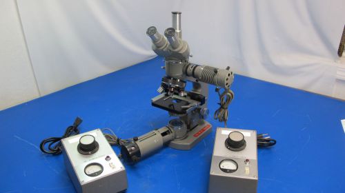 OLYMPUS MICROSCOPE WITH LIGHT FIXTURES