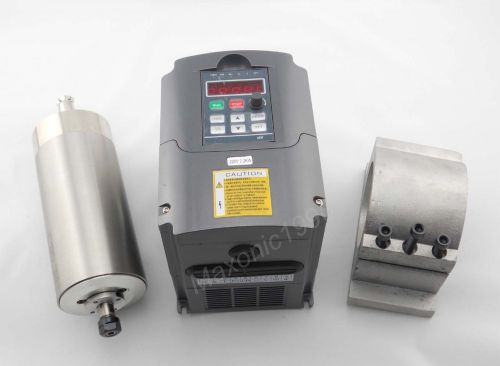 Cnc 2.2kw water-cooled spindle motor + 2.2kw variable frequency driver+ mount for sale
