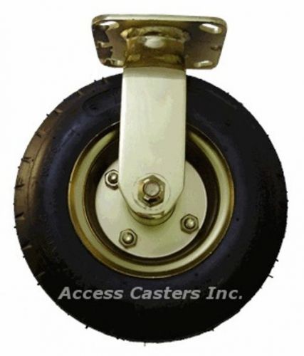 8dhpbr 8&#034; rigid brass plated black pneumatic caster, ball bearing, 250 lbs cap for sale
