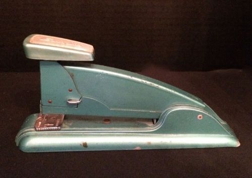 Vintage Blue #4 Swingline Speed Stapler Retro Art Deco Industrial Shabby Chic