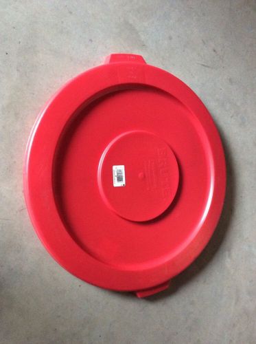 (1) rubbermaid 32 gallon brute trash can container lid, red, 2631-00 for sale