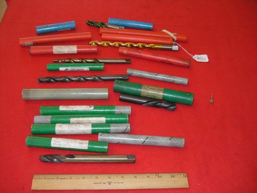 Mixed lot of 10 round shank machinist drill bits precision ptd guhring 2 cb 1 lh for sale