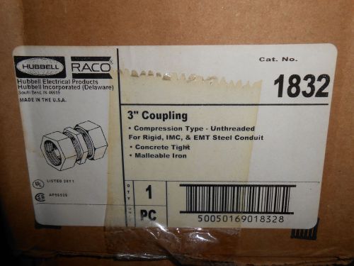 Hubbell/raco 1832 3&#034; emt imc rigid compression coupling for sale