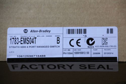 NEW Factory Sealed Allen-Bradley 1783-EMS04T STRATIX 6000 4 Port Managed Switch.