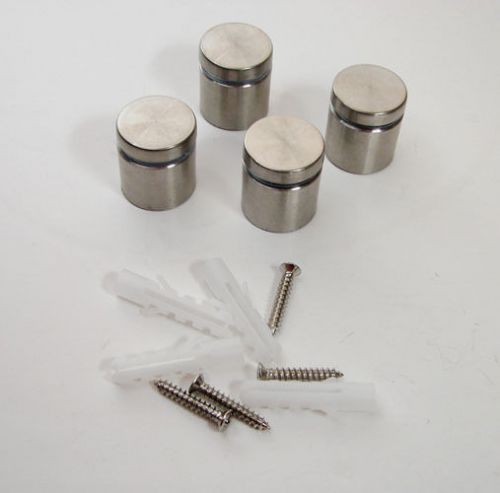 4 Pack 1&#034; Diameter 3/4&#034; Tall Stainless Steel Stand-Offs with Screws and Anchors