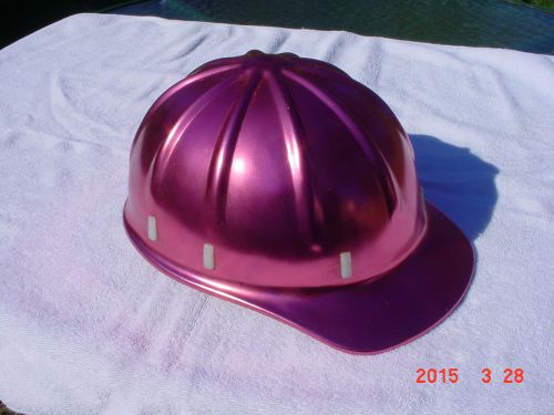 Pink Metal Hard Hat Rare 1959 Construction Miner Safety Cap Pre ANSI &amp; OSHA