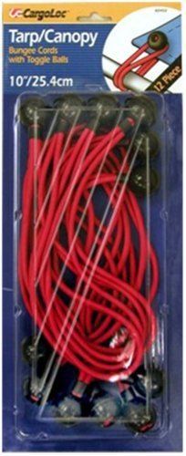 Cargoloc 82452 10-inch tarp cords with plastic ball hooks  12-piece for sale
