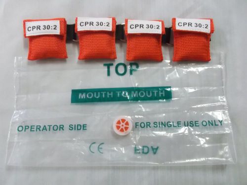 100  Red CPR Mask Keychain Face Shield key Chain DisposableShips from the USA!!!