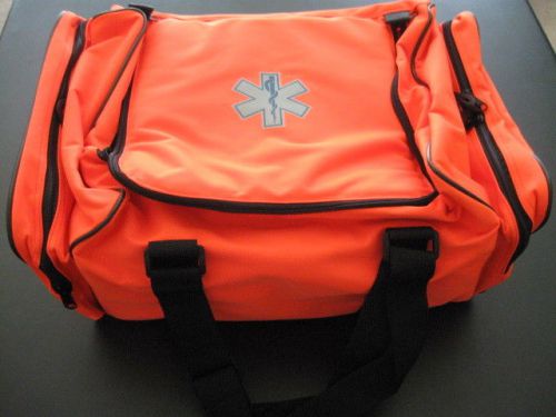 Emt first responder first aid trauma kit jump bag orange new 20x12x7.5 cordura for sale