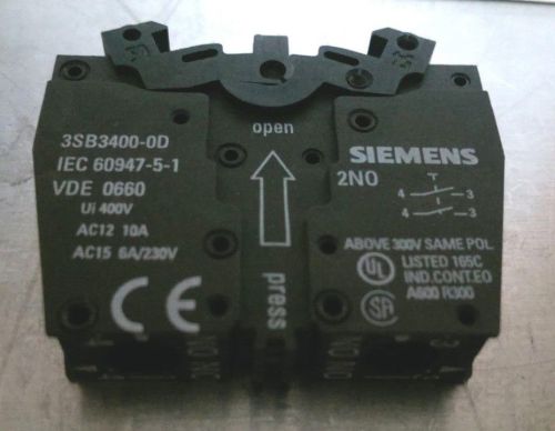 Lot of 10 New ( 1 BOX ) Siemens 2 NO Contact Block 3SB3400-OD 