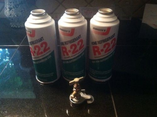 R22 Johnsens Household Refrigerant 3 15oz Cans With Can Tapper