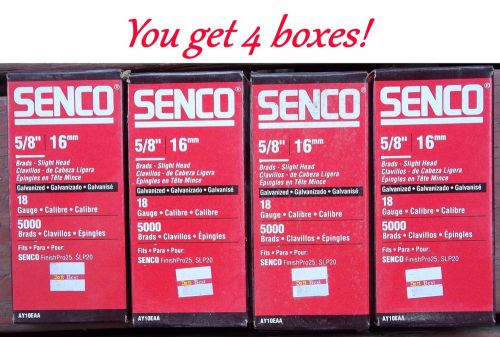 Senco AY10EAA 5,000 Pack, 5/8 Galvanized 18 gauge Brad Nail. You Get 4 Boxes!