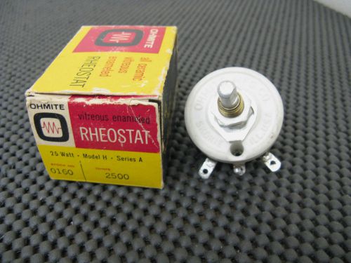 Ohmite 25 watt type h rheostat rated at 2500 ohm / 0.01a for sale