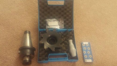 Face mill 6 in valenite brand with accupro arbor nmtb50 and over 35 inserts for sale